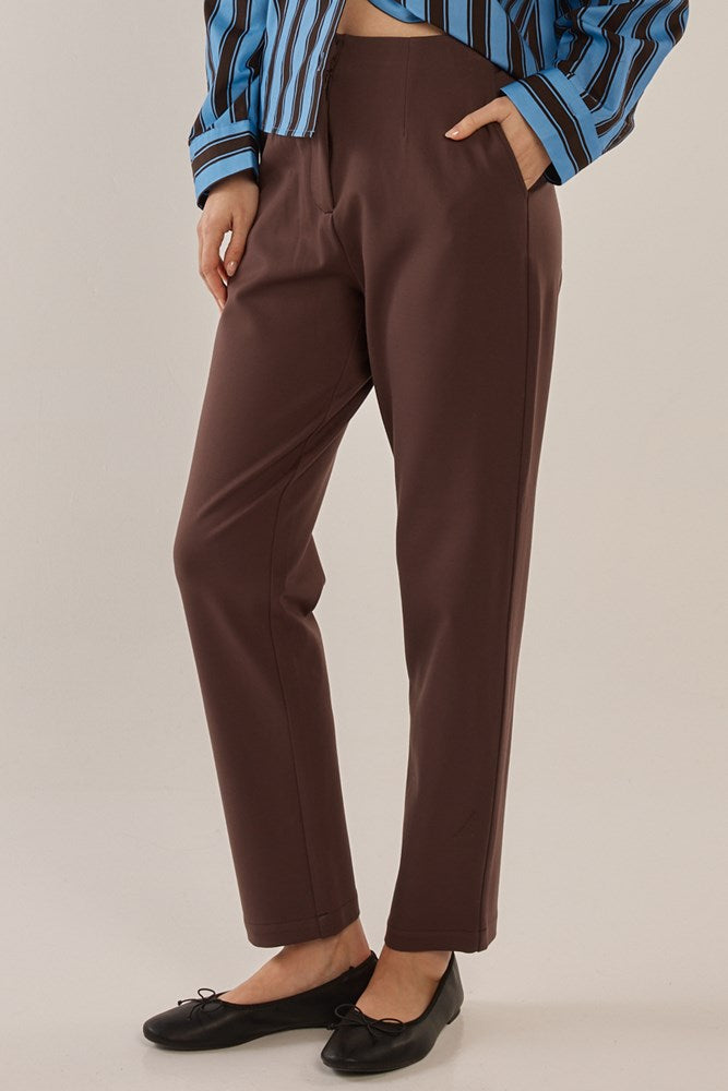 Betty Basics Paloma Straight Leg Pant (Chocolate)