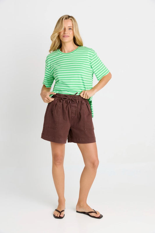 Betty Basics Quinn Cotton Short (Chocolate)