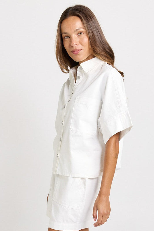 Betty Basics Dawn Denim Shirt (White)