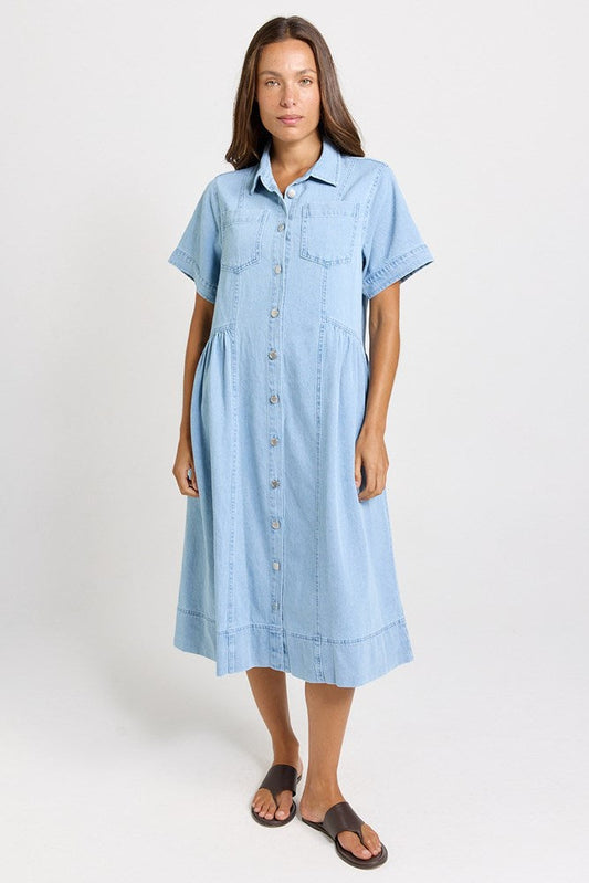 Betty Basics Willow Denim Shirt Dress (Medium Wash)