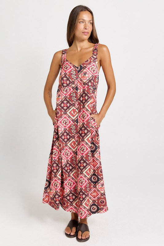 Betty Basics Sunset Tiered Maxi Dress (Coco Print)
