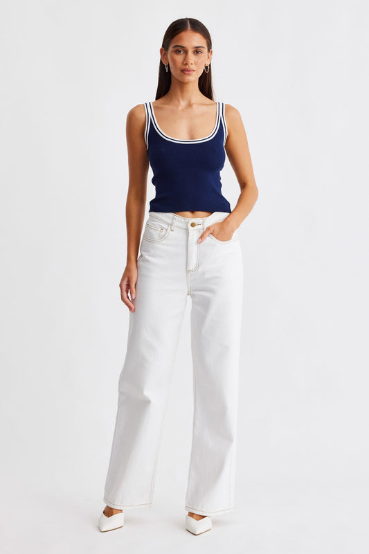 SNDYS BEX RIB TANK (Navy)