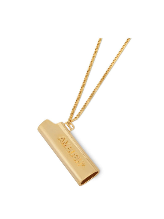AMBUSH Logo Lighter Case Necklace (Gold)