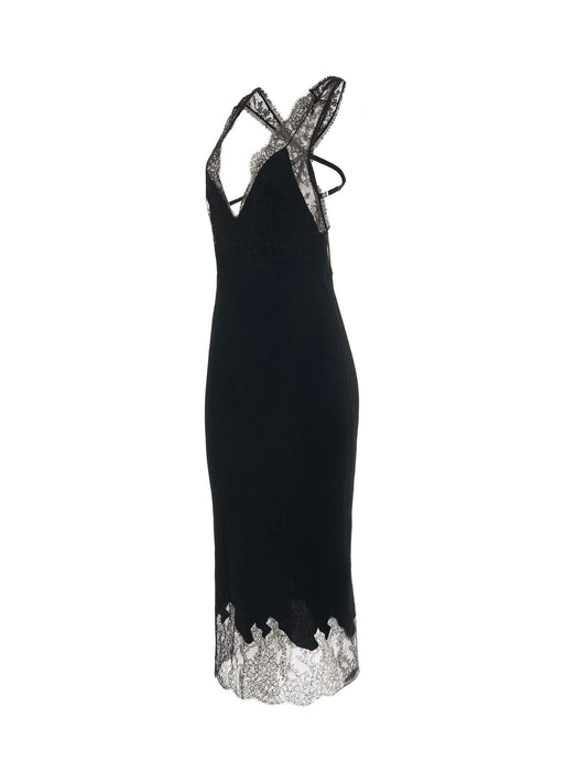 GIVENCHY Stretch Crepon Lace Dress (Black)
