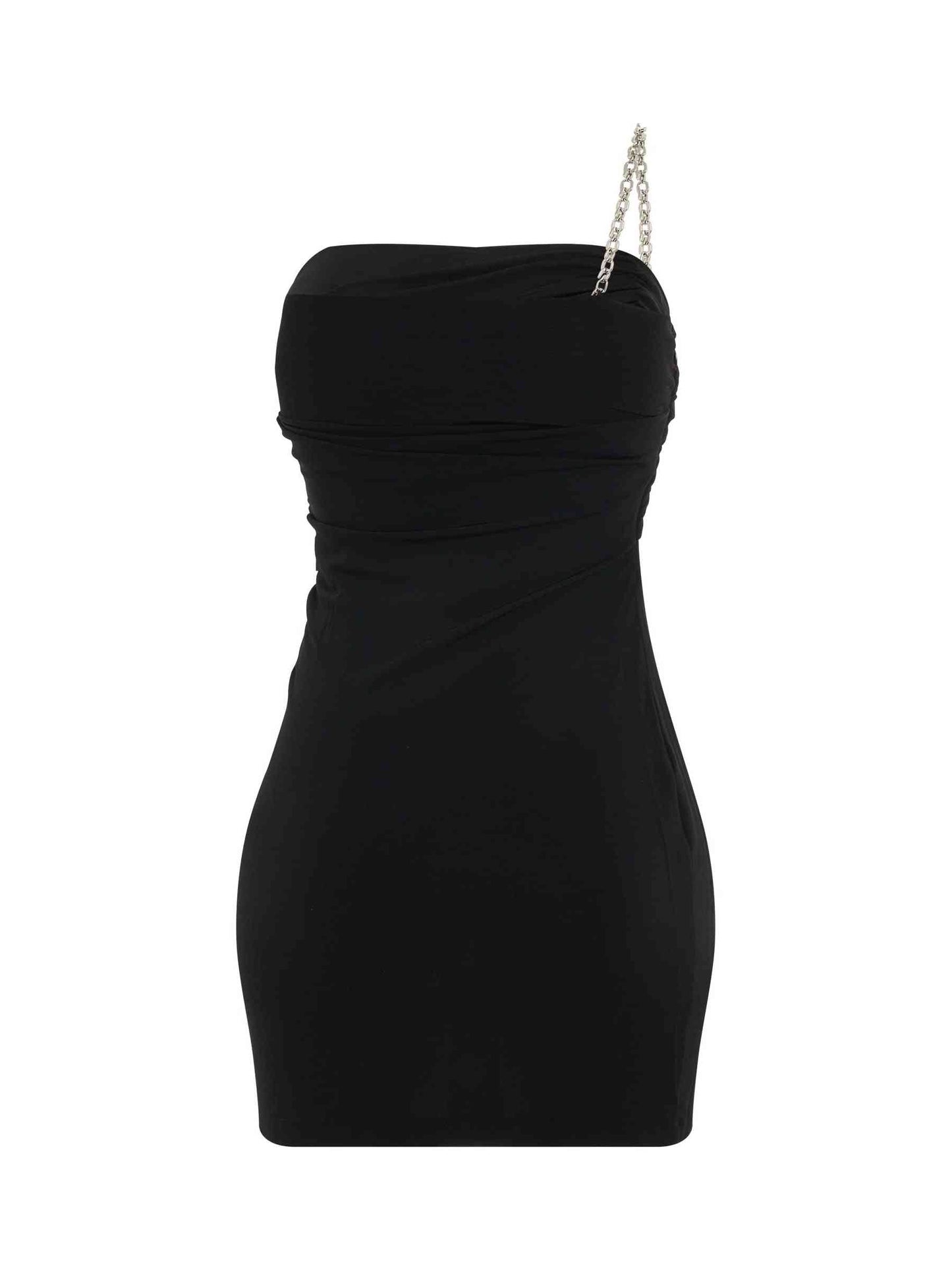 GIVENCHY Shiny Crepe Jersey Mini Dress (Black)