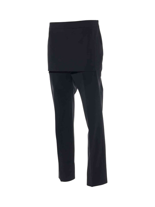 GIVENCHY Slim Fit Trousers with Skirt Detail (Black)