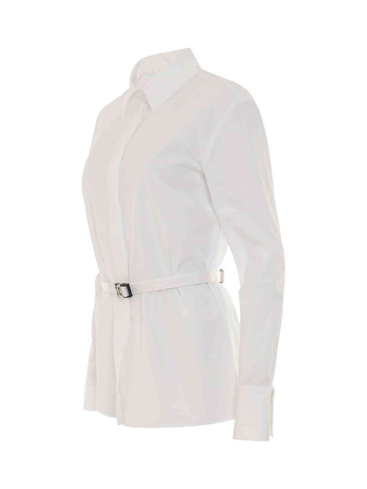 GIVENCHY Classic Poplin Shirt with Belt (White)