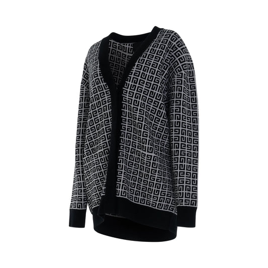 GIVENCHY Long Cashmere Cardigan (White/Black)