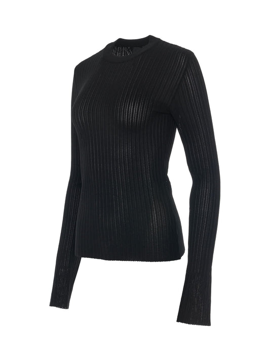 GIVENCHY Ribbed Crewneck Sweater (Black)