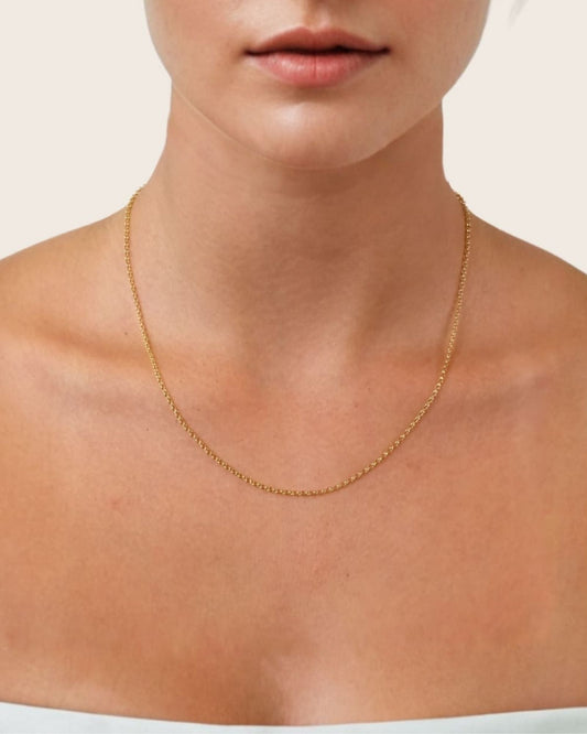 LAVANA Baby Belcher Silver Chain Necklace
