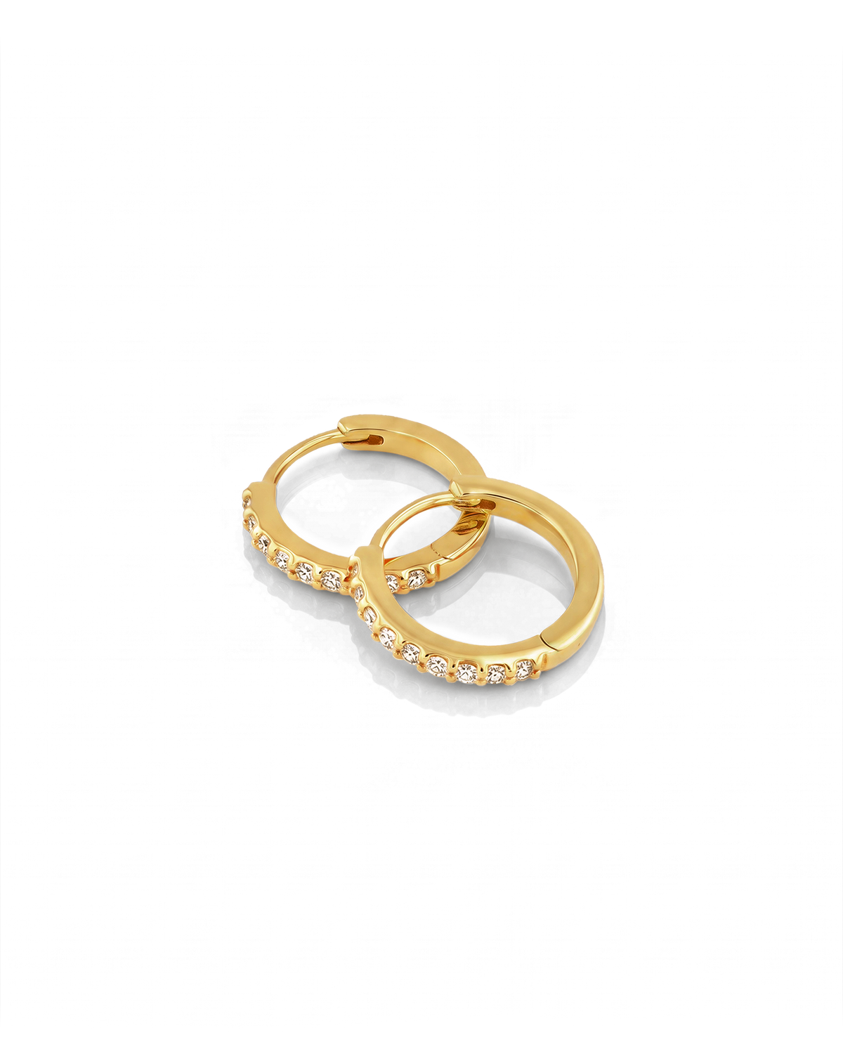 LAVANA Barcelona Gold Diamond Huggie Earrings