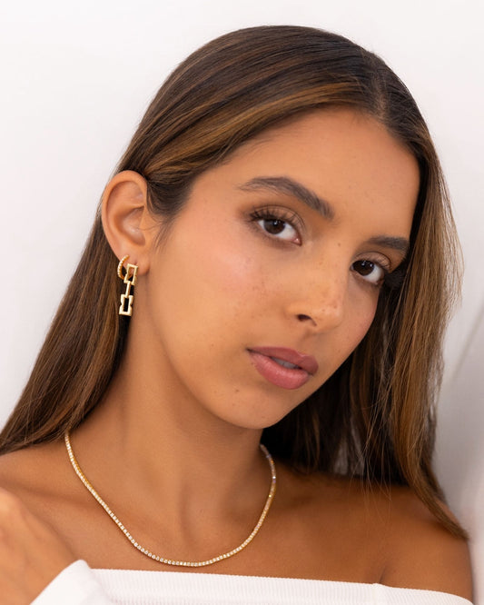 LAVANA Barcelona Gold Diamond Huggie Earrings