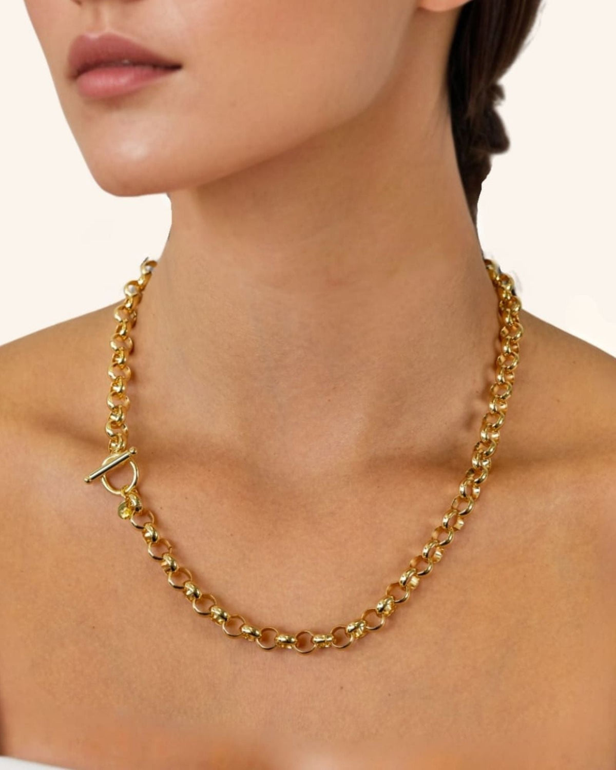 LAVANA Belcher T-Bar Silver Chain Necklace