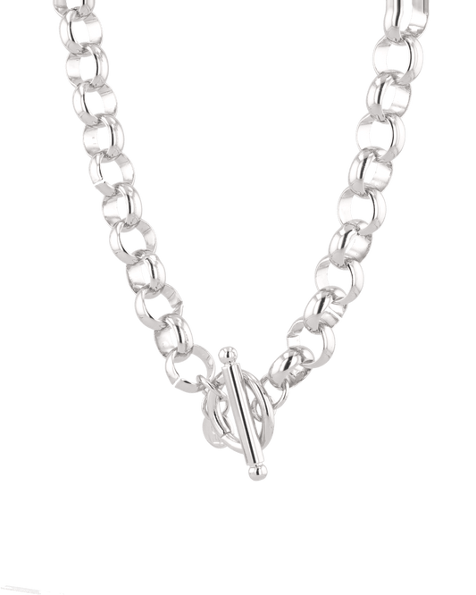 LAVANA Belcher T-Bar Silver Chain Necklace