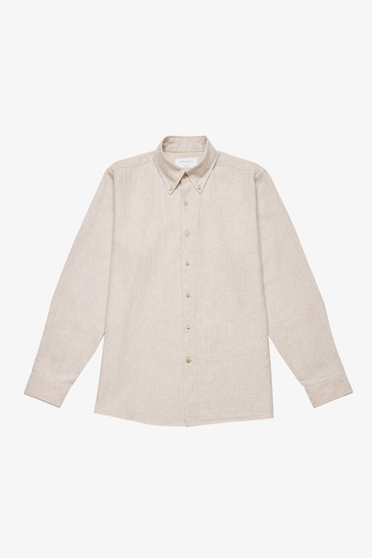 Anthony Squires Ben herringbone button down (Beige)