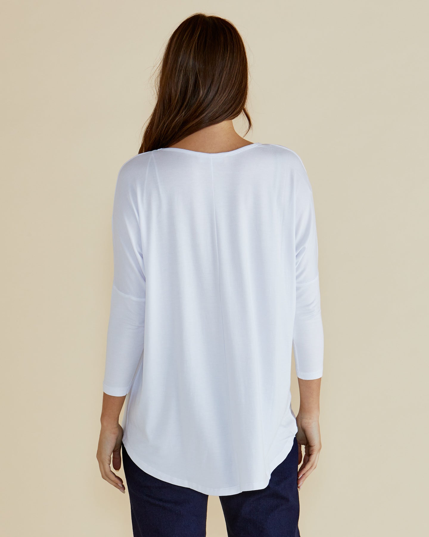 Betty Basics Milan 3/4 Sleeve Top (White)