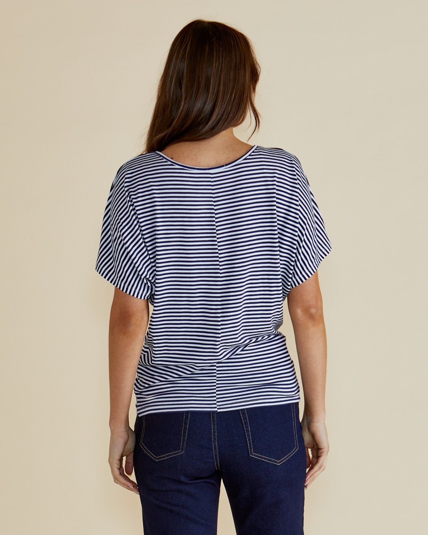 Betty Basics Maui Tee (Navy Blue/White Stripe)