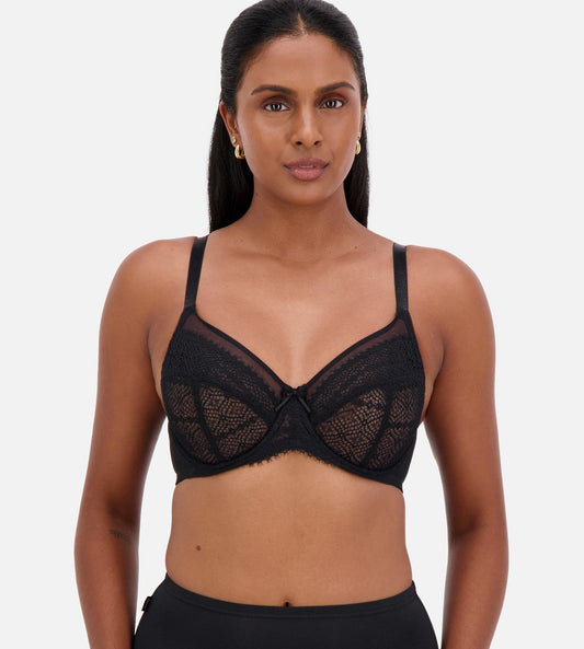 Triumph Formfit Lacy Sheer Minimiser Wired Bra (Black)