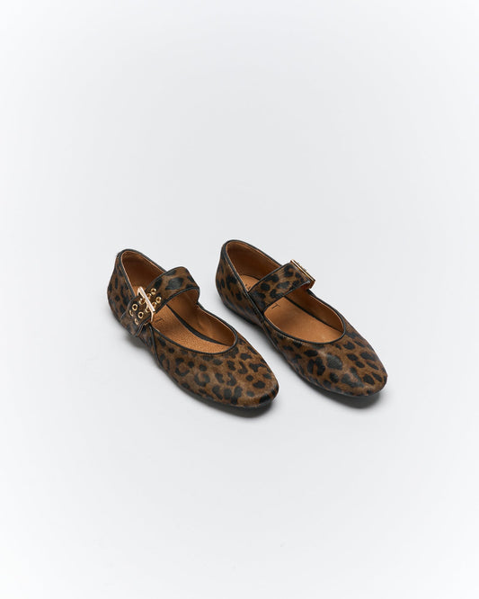 Walnut Melbourne Blaise Leather Ballet (Choc Leopard)