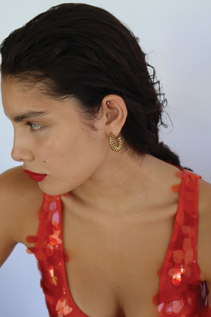 Reliquia Jewellery Spiral Hoop Earrings (Gold)