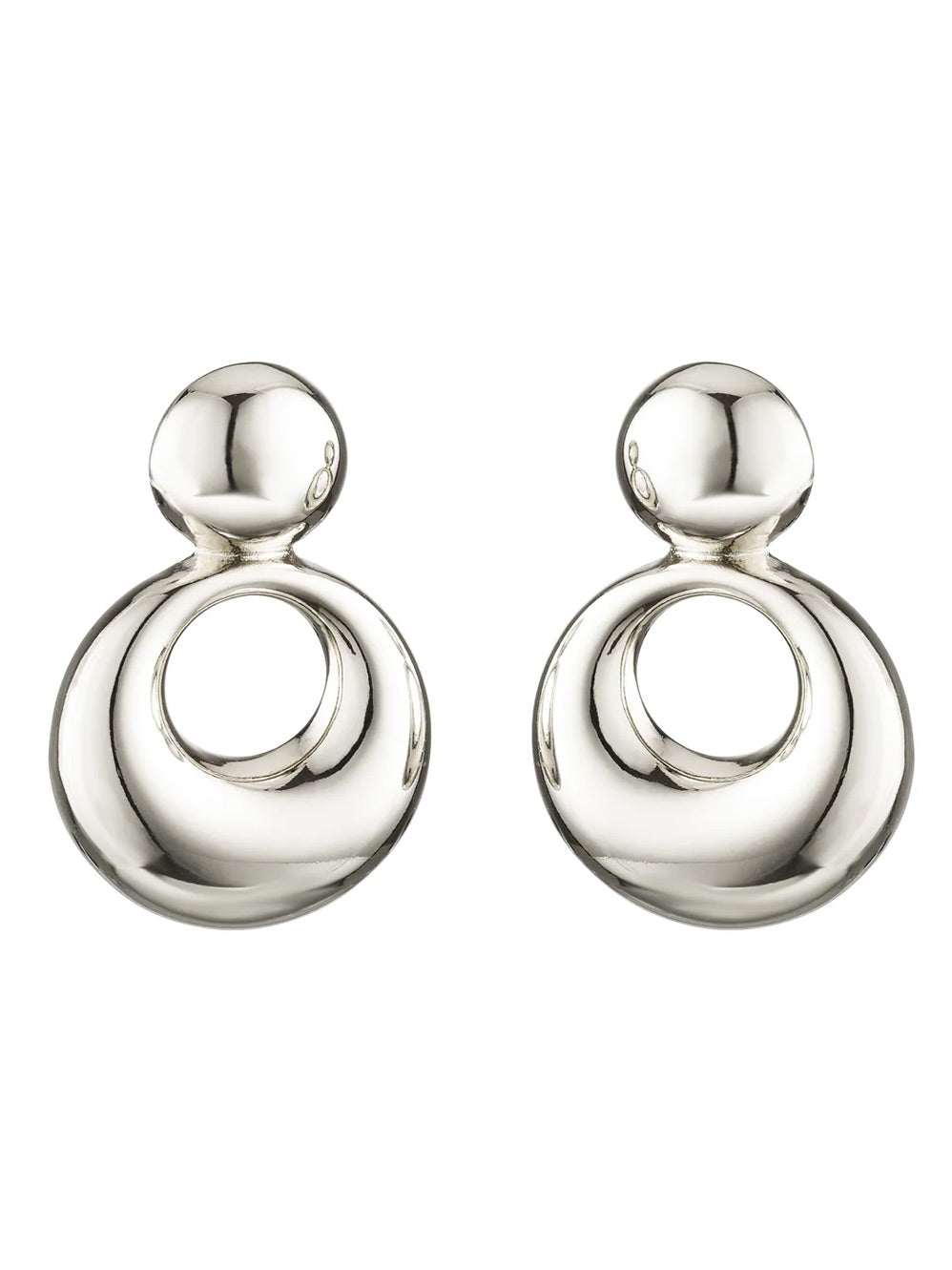 BLING BAR ROTONDO STATEMENT EARRINGS (Silver)