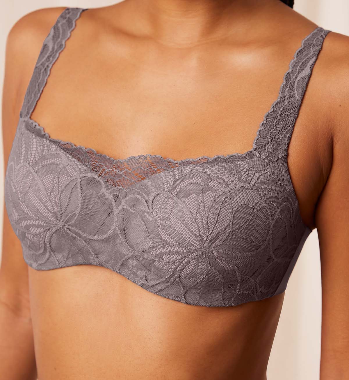 Triumph Body Make Up Illusion Lace Balconette Bra (Pigeon Grey)