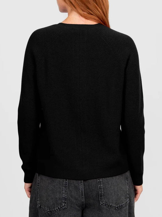 BRIDGE & LORD RIBBED RAGLAN PULLOVER (Black)