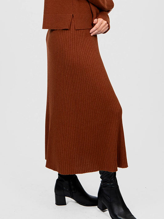 BRIDGE & LORD SOPHIE FLARED SKIRT (Cognac)