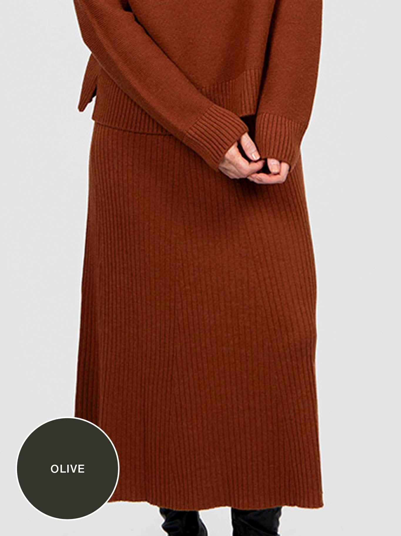 BRIDGE & LORD SOPHIE FLARED SKIRT (Cognac)
