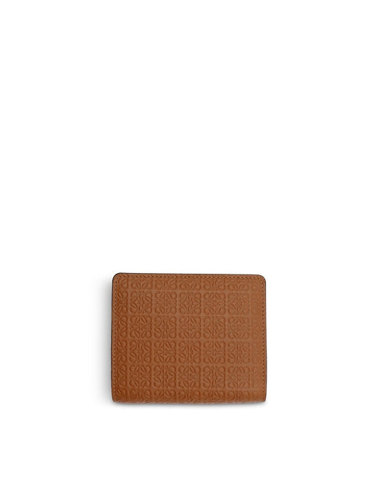 LOEWE Repeat Compact Zip Wallet (Embossed Calfskin in Tan)