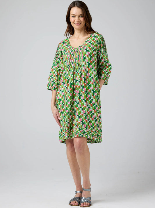 Cake Sally Dress (Blue White Circle)