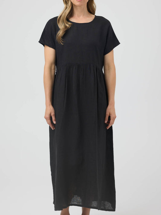 Cake Luna Linen Dress (Black)