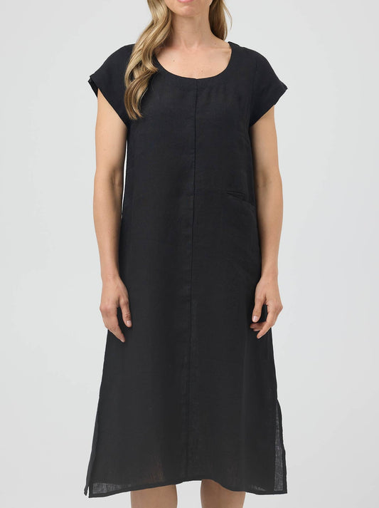 Cake Elena Linen Dress (Black)