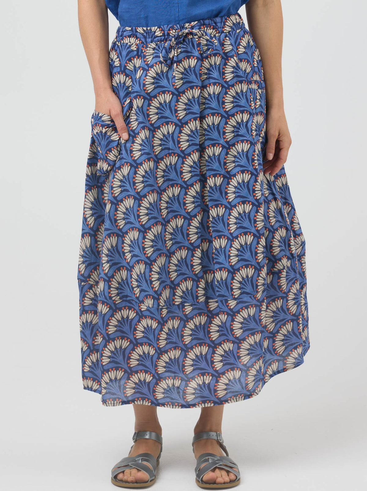 Cake Pocket Panel Skirt (Blue Arches)
