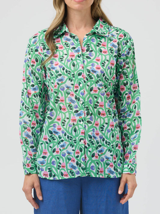 Cake Boyfriend Shirt (Birds & Flowers)