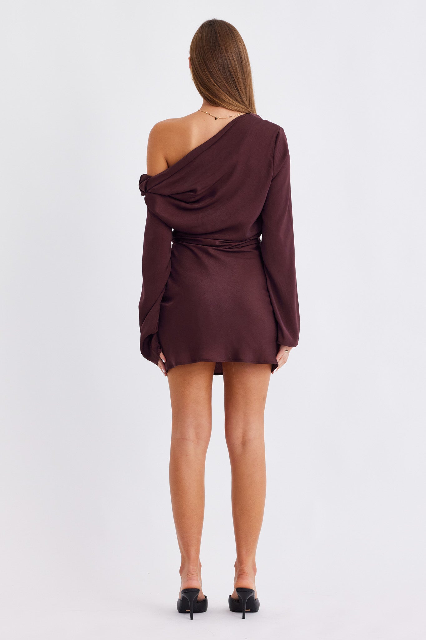 SNDYS CALISSA LONG SLEEVE MINI DRESS (Plum)