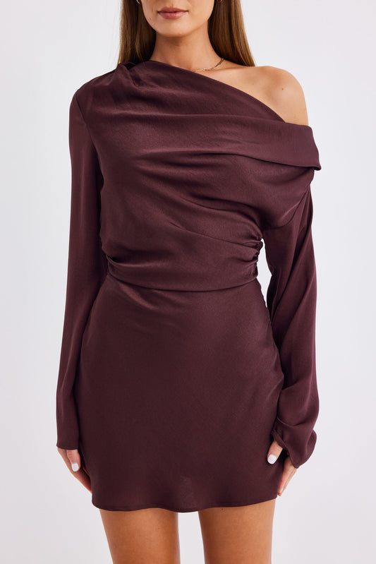SNDYS CALISSA LONG SLEEVE MINI DRESS (Plum)