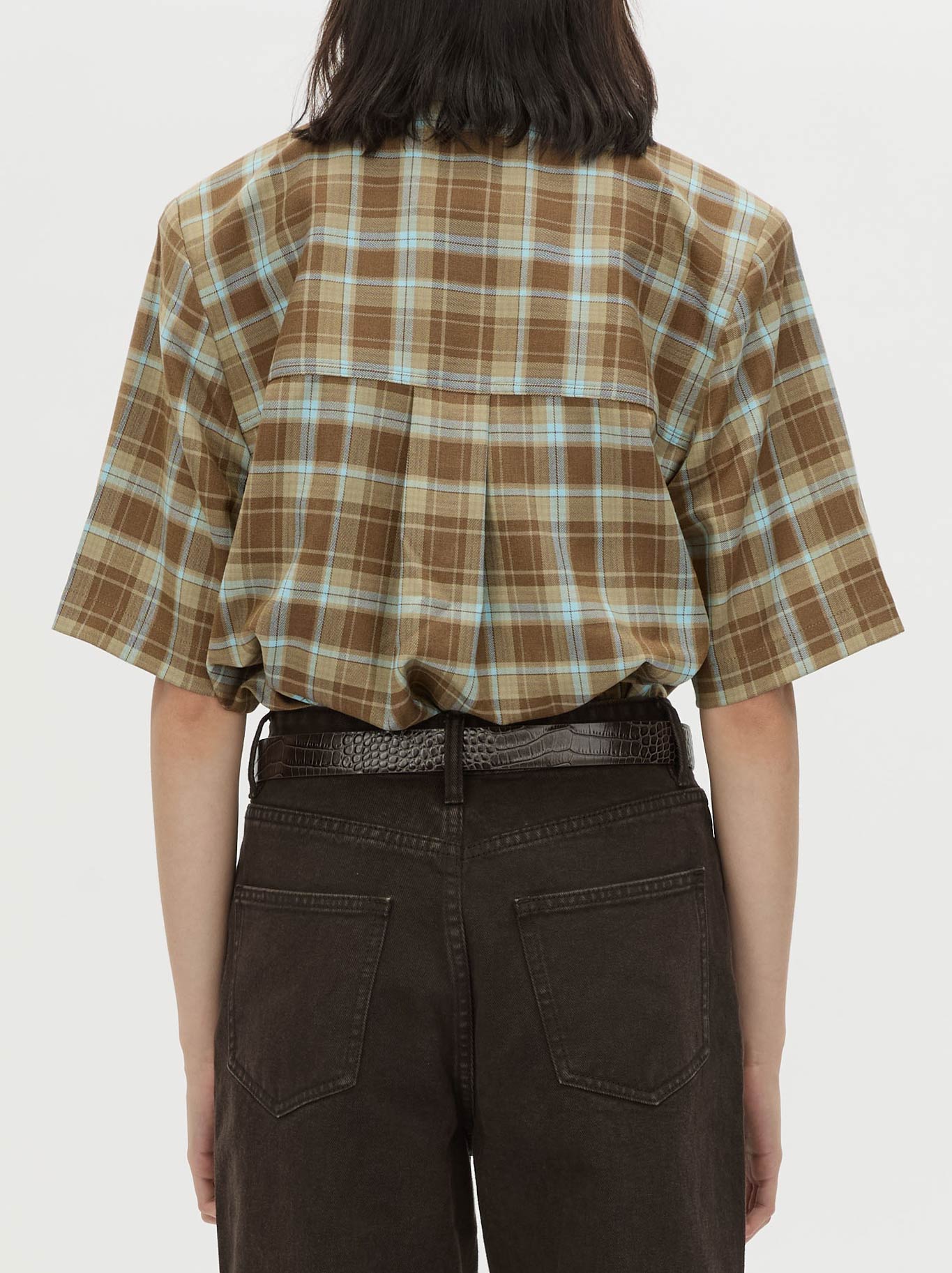 CAMILLA AND MARC ARIAN SHORT SLEEVE CHECK SHIRT (Chocolate)