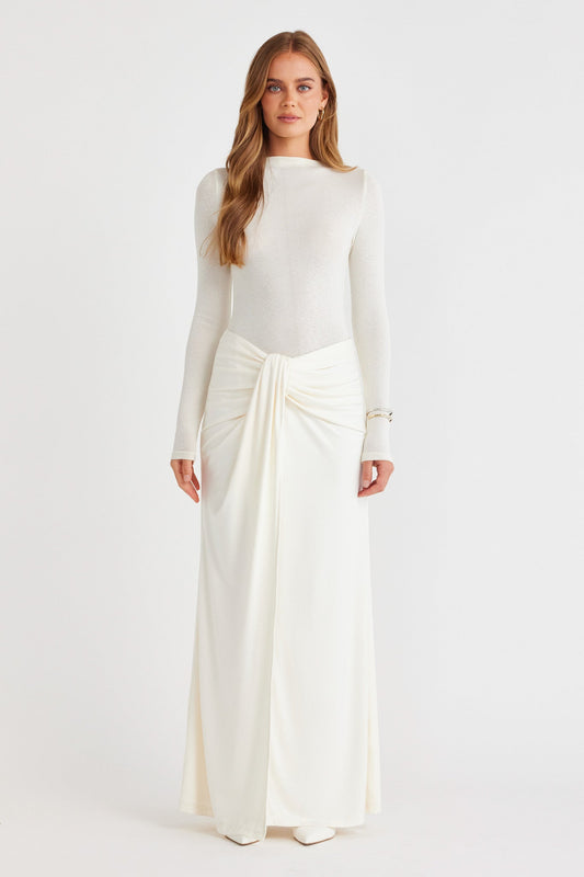 SNDYS CANTARIOS JERSEY MAXI SKIRT (Off White)