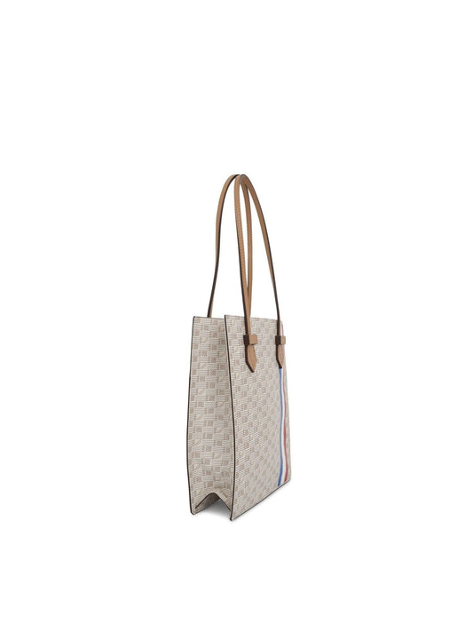 MOREAU Cannes Vertical Tote GM with Stripes (White)