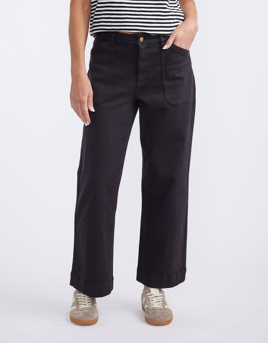 White & Co. Catalina Wide Leg Jeans Washed (Black)