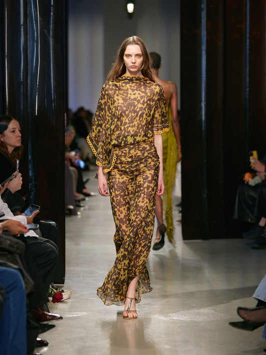 CHRISTOPHER ESBER Roule Trimmed Backless Drape Dress (Tortoiseshell)