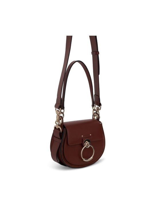 CHLOE Small Tess Bag (Shiny & Suede Calfskin in Sepia Brown)