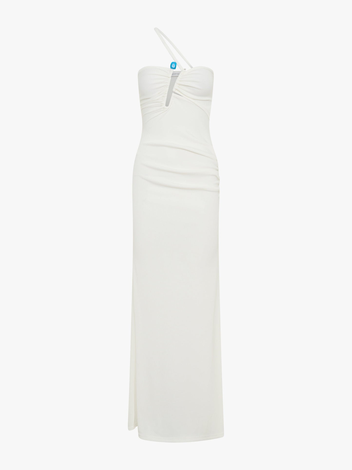 Christopher Esber Crystal Pin Cutaway Cami Dress (White)