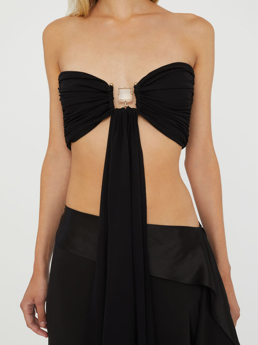 Christopher Esber Bezel Quartz Drape Top (Black)