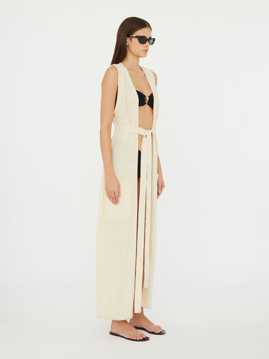 Christopher Esber Straccio Knitted Robe (Ecru)