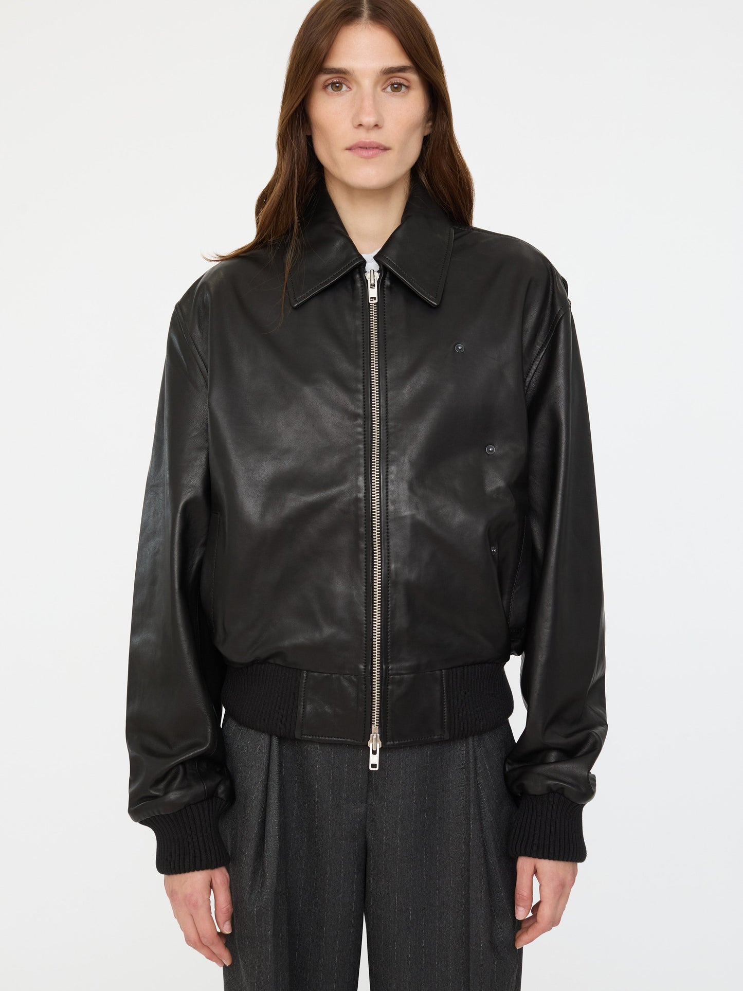 Christopher Esber Leather Flight Bomber (Black)