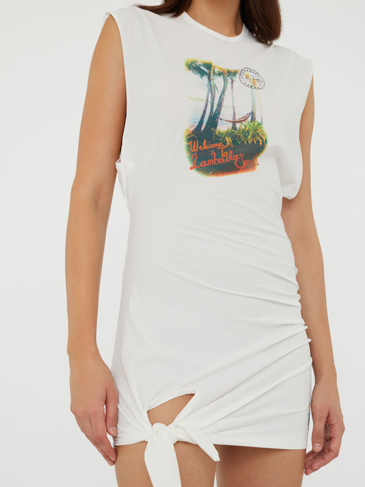 Christopher Esber Lambada Sands Loophole Tie Mini Dress (White)