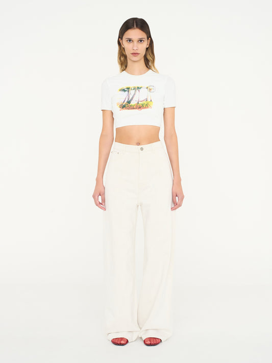 Christopher Esber Lambada Sands Backless Knot Tie Tee (White)