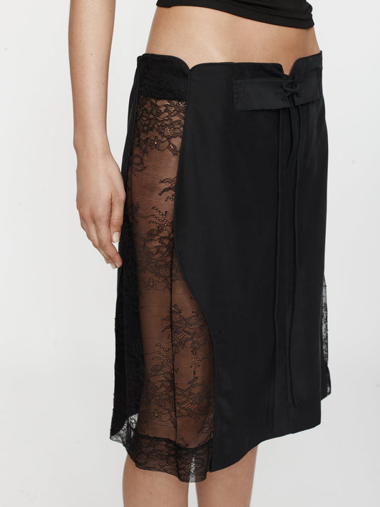 Christopher Esber Hudson Wave Lace Boardie Skirt (Black)